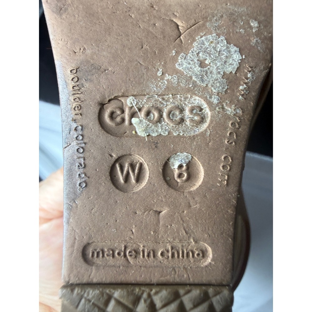Crocs Women's Slingback Wedge Sandals Tan Size 8 M - Picture 5 of 5